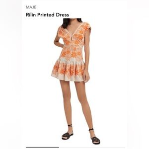 Maje Rilin floral-embroidered flared mini dress